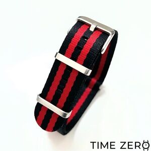 New Red Black Jacquard Nylon NATO Watch Strap (The Echelon Collection)